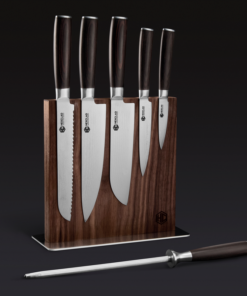 Damascus Steel Knife Set, 7-pc (Espresso)