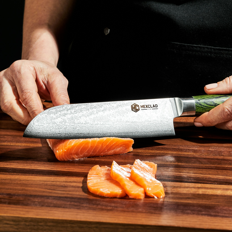 Damascus Steel Knife Set, 7-pc (Green) - Image 6