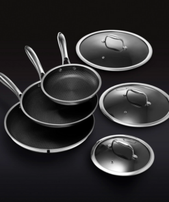 Hybrid Fry Pan Set With Lids, 6-pc